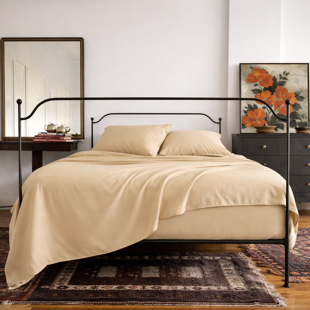 Queen Size Fitted Sheet - Beige Colour