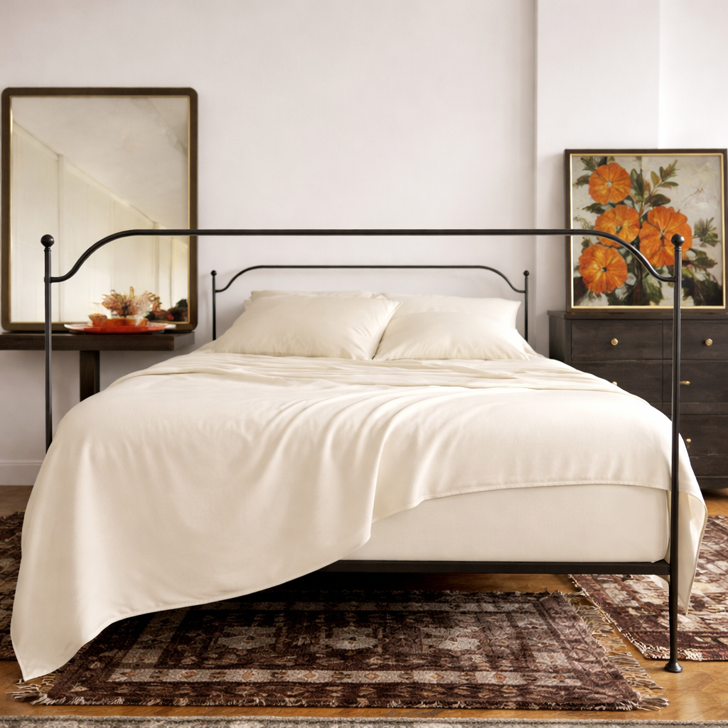 Queen Size Fitted Sheet - Ivory Colour