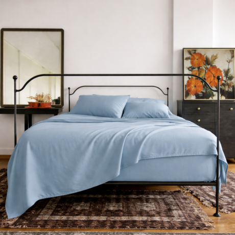 Queen Size Fitted Sheet - Light Blue