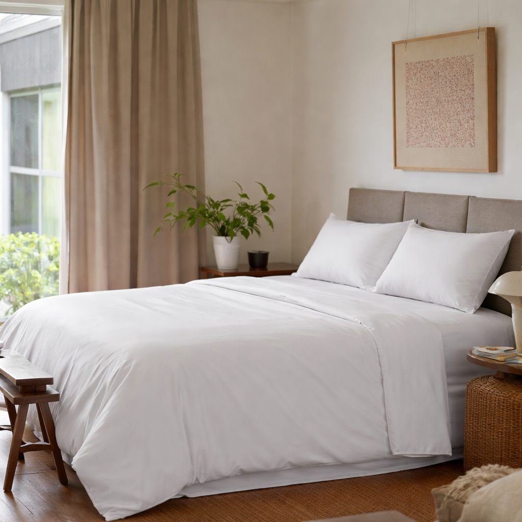King Size 4 Pieces Sheet Set - Ivory Colour