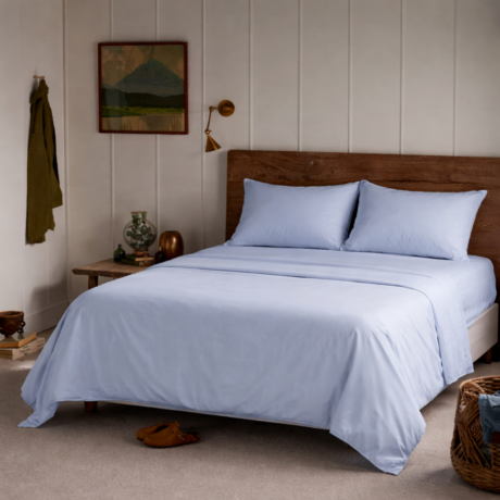 Queen Size 4 Pieces Sheet Set - Light Blue
