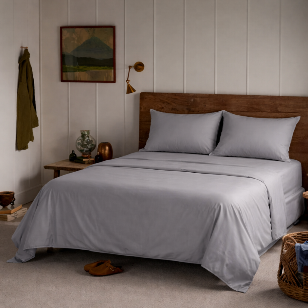 Queen Size 4 Pieces Sheet Set - Grey